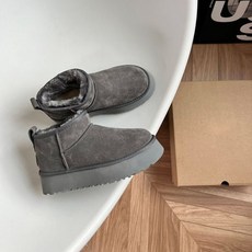 모카신 양털모카신 울트라 미니 플랫폼 부츠 디자이너 여성 겨울 발목 호주 스노우 두꺼운 바닥 진짜 가죽 모피와 따뜻한 솜털 부티
