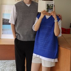 남자시스루니트조끼