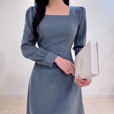 투디 스웨이드 스퀘어넥 플레어 롱원피스 3color