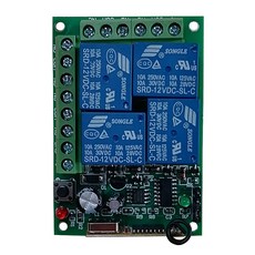 RF 무선 푸시 리모컨 스위치 송신기 및 리시버 차고 문짝 DC 12V 24V 4CH 10A 라디오 컨트롤러 315 MHZ 433, [02] Black, [02] 24V, [01] 315MHZ, 1개