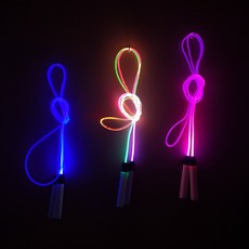 [이우리빙] 야광 LED 불빛 인싸 무지개 줄넘기 핑크 블루 레인보우