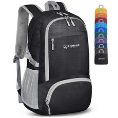 ZOMAKE 경량 패커블 백팩 30L - 접이식 하이킹 백팩 방수 컴팩트 접이식 데이팩 여행용 (네이비 블루)