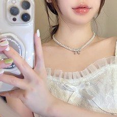 리본진주목걸이