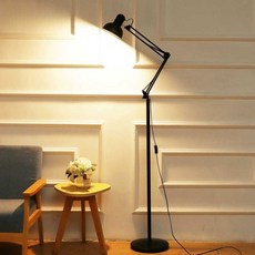 장스탠드 관절등 독서 라이트 조명 플로어 스탠드, 1개, 블랙프레임 12W LED 3단계조절