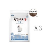 건강백서 전연령 생선 푸들 애견사료, 2kg, 3개 - 건강백서푸들