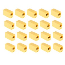 Zeyuan 20pcs 네트워크 이더넷 RJ45 Lan 케이블 익스텐더 커플러 확장 커넥터, 180x120x50mm, 노랑, 플라스틱