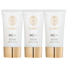 스킨에셋 슈퍼 프라임 선크림 50mlx3개 (SPF50+) PA++++ 끈적이지 않는 썬크림, 단품
