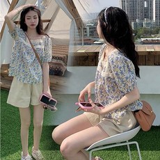 임산부 여름 상하 세트 캐주얼 데일리 임부복 패션 트렌드 반팔 상의 루즈핏 팬츠 투피스 WMY