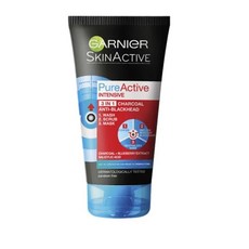 Garnier 가르니에 스킨액티브 퓨어액티브 인텐시브 차콜 3 in 1 워시 스크럽 마스크, 2개, 150ml