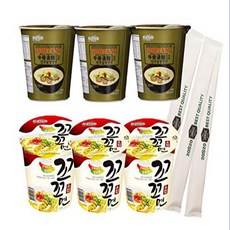 20S20 Assorted Instant Cup Noodle Soup 6 Pack- Gomtang KoKo for Study Camping Hiking or Snack (with 20S20 Chopsticks 3 pack), 1개 - 코코누들