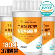 수용성 커큐민 영양제 강황 추출물 프리미엄 인도산 / 테라큐민 맥스, 3개, 60정