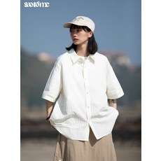 루즈핏 셔츠 남성 여성 체크 남방 여름 반팔 캐주얼