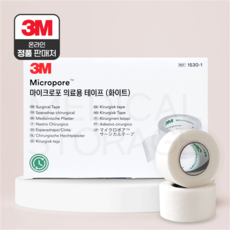 3M종이반창고 1박스 의료용테이프 마이크로포어 트랜스포 듀라포 면실크 밴드, 3M 종이반창고 흰색 1530-1(1인치), 1개