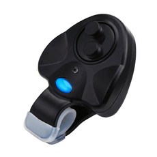 STK 휴대용 LED 야간 낚시대 물린 미끼 알람 라이트 트윈 벨 클립 경고, 블랙, ABS 플라스틱