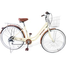 닥터바이크 2024년형 시마노 7단 스틸 프레임 생활용 자전거 60.96cm L-24S, 베이지, 155cm, 1개 베이지, 155cm