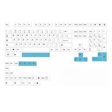 143keys PBT 미니멀리스트 화이트 체리 프로파일 표준 승화 프로세스 키 캡, BL