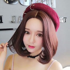 단발가발 단발스타일 예쁜가발 CODE:hk2bp_4, 르다비디앙 1, 르다비디앙 무드 통 가발-밀크브라운(망 없음)