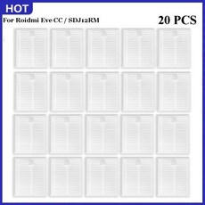 호환 Roidmi Eve CC / SDJ12RM 로봇 진공 청소기용 예비 부품 메인 롤러 사이드 브러시 헤파 필터 천 먼, 없음, 06 set 20, 1개