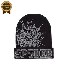  Spider Worldwide SP5DER 스파이더 월드와이드 블랙 웹 라인스톤 비니 - 데님 눈물 크롬 하트 