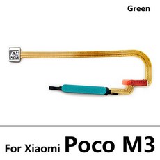 지문 스캐너 샤오미 Poco M3 F3 X3 GT 프로용 홈 버튼 메뉴 리턴 키 센서 레드미 9T 용 플렉스 케이블, 09 Poco M3 Green