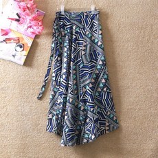TAOBAO 원턱 랩스커트 태국 바캉스 쉬폰 비치 스커트 불규칙 자외선차단 롱스커트