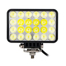 고광량 방진 24구 사각형 LED 작업등 12V 24V 굴착기 로더용 장수명등 등, 5인치 24비드 웜화이트(연결선), 1개