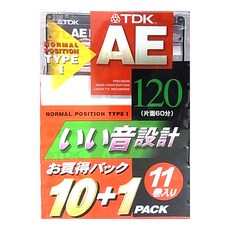 TDK 11개 세트 카세트 테이프 AE-120X11F 120분 좋은 소리 설계