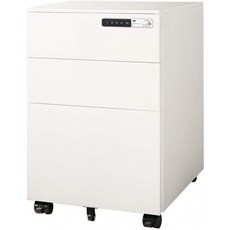 스마트 잠금 기능이 있는 DEVAISE 3-Drawer 모바일 파일 캐비닛 사전 조립된 스틸 페달 화이트