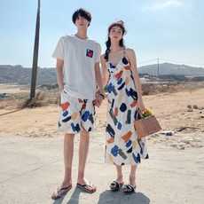 휴양지 커플룩 신혼여행룩 해변 허니문 세트 태국 발리 리조트 30대 시밀러룩
