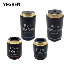 4X 10X 40X 100X 무한대 계획 대물 렌즈 DIN 45mm (RMS 장착 나사 포함) Olympus UIS2 생물 현미경 용 광학 렌즈, 1개