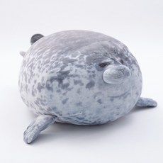 물개 쿠션 베개 대형 하프 물범 인형, 그레이, 스몰 30cm
