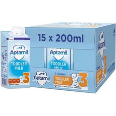 영국직송 Aptamil 3 Toddler 베이비 밀크 Ready to Use Liquid Formula 1-3 Years 200ml (팩 of 15) 압타밀, 4팩