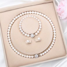 천연진주목걸이귀걸이세트8mm