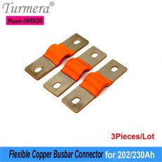 Turmera 12V 버스바 Lifepo4 배터리 사용 유연한 구리 커넥터 56mm 400A, 3) Ruan-566920 X3, 1개
