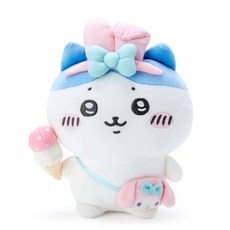 치이카와 산리오 x 먼작귀 콜라보 피규어 한교동 쿠리만쥬 하치와레 우사기 치이카와 모몬가 피규어 핑크 22cm