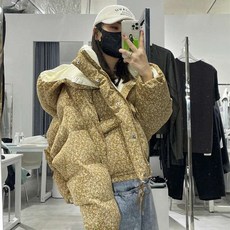 꽃무늬패딩 면누빔 여자 귀여운 여성 자켓 퀄팅 노카라 깔깔이 아우터 엄마 패턴 퀼팅 할머니 잠바 플라워 점퍼 겨울 일 오버핏