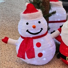 포토존 산타 눈사람 캐릭터 조형물 인형 크리스마스 인테리어 장식 60cm 대형 입체 조명, 60cm_눈사람, 백색, 1개