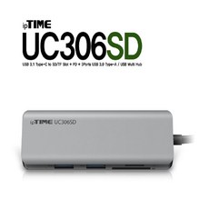 UC306SD 6포트 USB 3.0 Type C 멀티 포트 허브 아이피타임 PD 리더기 USB A 3포트 강변 테크노 마트 4층 02 3424 4414