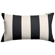 Majestic Home Goods Black Vertical Stripe Indoor / Outdoor Small Throw Pillow 20” L x 5” W x 12” H M, 1
