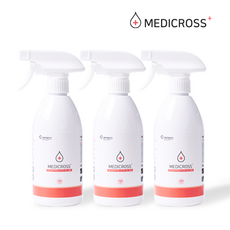 메디크로스 500ml 다용도 살균 소독수 스프레이형 세균 살균소독제 hocl 차아염소산수, 3개 - mediabox