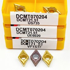 CNC Tnsert 선반 공구 카바이드 밀링 커터 DCMT 070204 내부 터닝 DCMT070204 VP15TF US735 UE6020 DCMT070208 10, 1개, 03 DCMT070204 US735