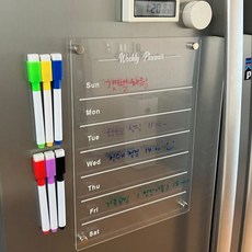 냉장고 마그네틱 아크릴 메모보드 플래너/ 냉장고파먹기/ 냉장고지도/ 위클리 플래너/ 투 두 리스트 + 6색 보드마카 증정, 03 스퀘어 타입