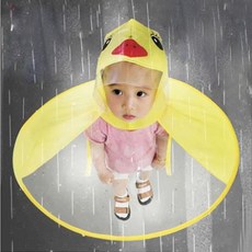 두돌 돌 아기 우산 UFO 아이 영유아 유아 어린이 투명 우비 레인 캡우비 캡우산 비옷 모자 레인 코트 우의 슈트 3세 4세 오리우비모자