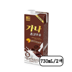 푸르밀 가나 초코우유 730ml 2개, 1.46L