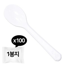 빙수 스푼 1봉지(100개) 팥빙수 숟가락 일회용 수저, 1개