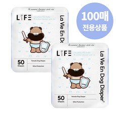 라비앙독 강아지 수컷용 기저귀 100매(50매+50매)+샘플 1매+영양제 샘플, 수컷 소형 100매, 1개 - 라비앙독