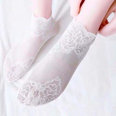 레이스망사발목스타킹