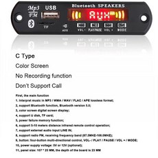블루투스 5.0 MP3 디코더 보드 WMA WAV FLAC 원숭이 Mp3 플레이어 컬러 스크린 USB TF FM 라디오 모듈 핸즈, 03 C Type_01 Other