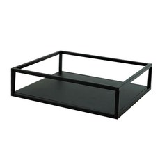 ZLD 데스크탑 기하학적 라인 보관함 케이크 디저트 과일 접시 블랙 20x20x5cm, 1개