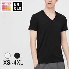 유니클로 MEN 히트텍 엑스트라웜 V넥T(반팔) 20FW 430341/빅사이즈 남성내의 발열내의